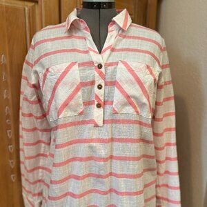 Soft Surroundings Pink and White Tunic